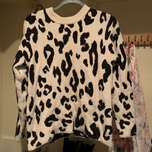 Something Navy Leopard Crewneck Pullover